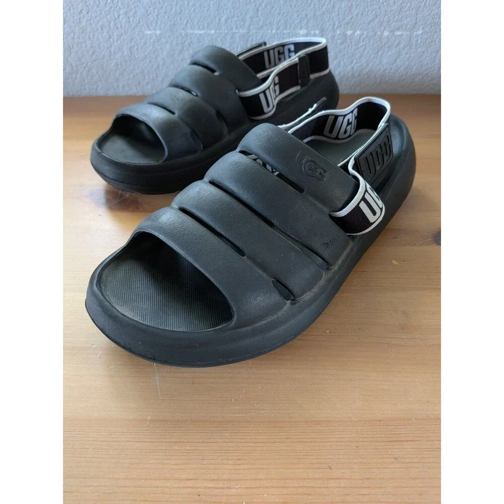 UGG Men's Sport Yeah Slides Slingback Sandals Black M9 W11 Shoes Beach Shoes